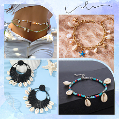 100 шт. бусины из натуральной ракушки каури&nbsp;BSHE-LT0001-03B