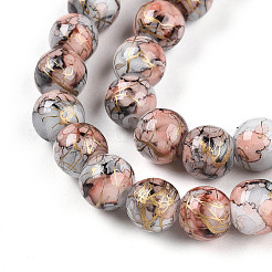 Chapelet de perles en verre baking paint&nbsp;DGLA-N003-8mm-B05