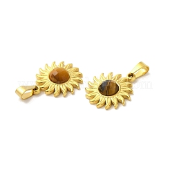 Ограненные солнцезащитные подвески из натурального тигрового глаза&nbsp;STAS-P361-03G-03