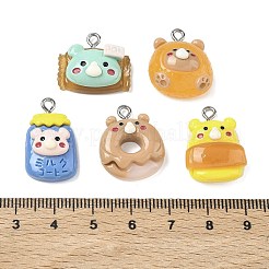Pendentifs en résine opaque sur le thème de l'ours&nbsp;RESI-B044-08P