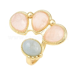 Anelli a polsino in quarzo rosa naturale e acquamarina naturale&nbsp;GG-G001-03G-02