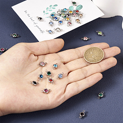 34 шт. 17-цветные соединительные звенья из нержавеющей стали 304 со стразами&nbsp;STAS-TA0002-21