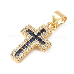 Pendentifs avec zircon cubiques à micro-pavés en laiton&nbsp;CU-CJC290F-01B-G-RS