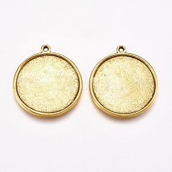 Colgante de estilo tibetano cabochon ajustes&nbsp;TIBEP-1811-AG-NR