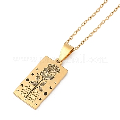 12 collana a catena con ciondolo inciso con carta dei tarocchi in acciaio inossidabile con costellazione&nbsp;PW-WG94DCE-12