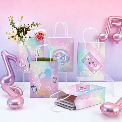24 Stück Tragetasche aus Papier in Regenbogenfarben mit Musikmotiven&nbsp;ABAG-PH0001-83