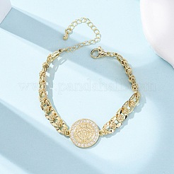 Латунные браслеты с микропаве из прозрачных кубических цирконий для женщин&nbsp;BJEW-G769-01G