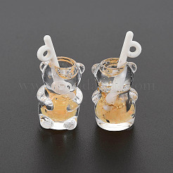 Pendentifs en résine transparente imitation bubble tea&nbsp;LS-RESI-T052-04G