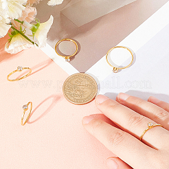 5 шт. 5 стильных плоских круглых перстней со стразами&nbsp;RJEW-UN0001-08