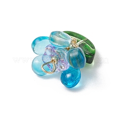 Подвески из латунного стекла с цветами&nbsp;PALLOY-MZ00630-06