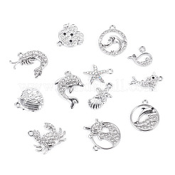 12pcs 12 estilos colgantes de rhinestone de aleación&nbsp;FIND-TAD0001-02
