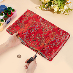 Tissu brocart en polyester à motif de jardin chinois pour vêtements et décoration intérieure&nbsp;DIY-MA0001-99A