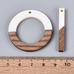 16 pz 8 stili in resina opaca e ciondoli in legno di noce&nbsp;RESI-N053-23