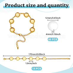 60шт прозрачный стеклянный кабошон с 10шт латунный браслет для изготовления&nbsp;DIY-GO0002-32A