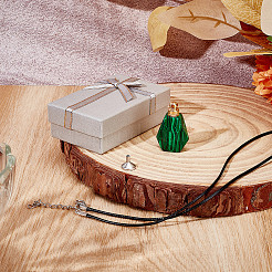 Наборы для самостоятельного изготовления ожерелий с подвесками из вощеного шнура и синтетического малахита&nbsp;DIY-DR0001-81B