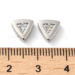 Véritables perles en laiton plaqué platine et micro-pavé de zircone cubique&nbsp;KK-H455-08P-01