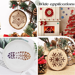 8 pochoir de Noël en plastique creux&nbsp;DIY-GF0009-93