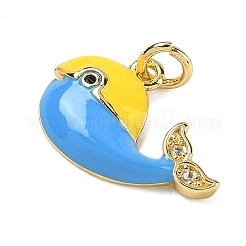 Pendenti in zirconi cubici trasparenti in micro pavè di ottone&nbsp;KK-F925-01G-01
