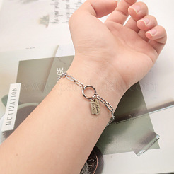 Браслеты-подвески из нержавеющей стали 201 со словами&nbsp;FS-WG4BBAD-01