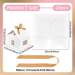 Картонная коробка для хранения конфет в форме домика&nbsp;CON-WH0084-89A