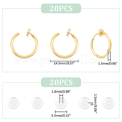 20 шт. фурнитура для сережек-клипс из нержавеющей стали 304&nbsp;STAS-UN0055-12