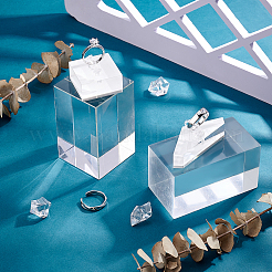 2 Satz 2 Stile Dreieck & Quadrat Acryl Fingerring Displayständer&nbsp;RDIS-GA0001-03