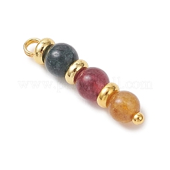 Подвески из круглых бусин из окрашенного натурального зеленого нефрита&nbsp;PALLOY-JF05067