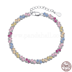 Браслет-цепочка из 925 звена стерлингового серебра с родиевым покрытием&nbsp;BJEW-Z017-01B