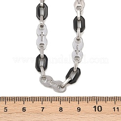 Женские ожерелья из цепочек с крестиками и овальными звеньями из нержавеющей стали 201&nbsp;NJEW-B143-02EBP