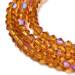 Прозрачные стеклянные бусины гальваническим пряди&nbsp;EGLA-A039-T3mm-L28