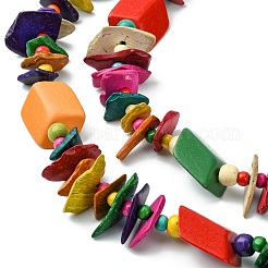 Colliers plastrons en perles de noix de coco naturelles colorées&nbsp;NJEW-A007-03B