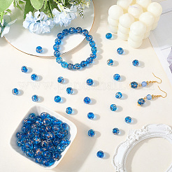 3 нити бусины ручной работы из золотистого песка в технике лэмпворк&nbsp;LAMP-PA0001-18B