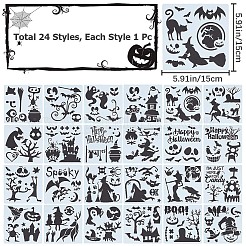 24 pz 24 stili di plastica per animali domestici scava fuori modelli di stencil per pittura&nbsp;DIY-WH0409-27