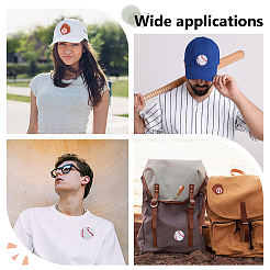 12 Stück 3 Stile Baseball-Thema Polyester-Aufnäher zum Aufbügeln/Aufnähen&nbsp;PATC-HY0001-99