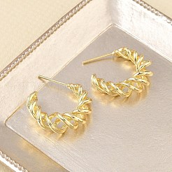 Pendientes de botón de latón retorcido para mujer&nbsp;KK-CBAD851-29G