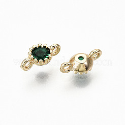 Латунные соединители с зелеными кубическими циркониями&nbsp;X-KK-T063-58G-NF