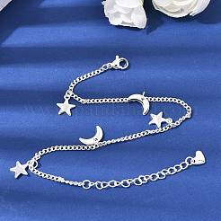 Braccialetti con ciondoli in acciaio inossidabile 304&nbsp;BJEW-K305-14S