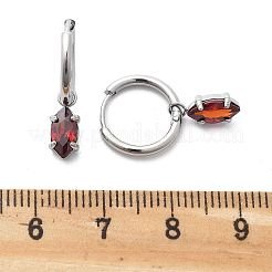 Orecchini a cerchio in acciaio inossidabile 304 con micro pavé di zirconi cubici&nbsp;STAS-R004-04P-01
