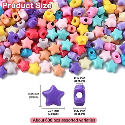 600pcs 12 Farben undurchsichtige Acrylperlen&nbsp;MACR-YW0003-18