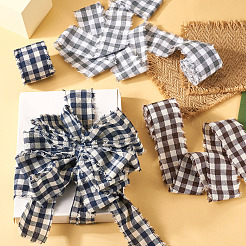 3 rouleau de ruban effiloché en coton et lin tartan&nbsp;OCOR-TAC0035-11B