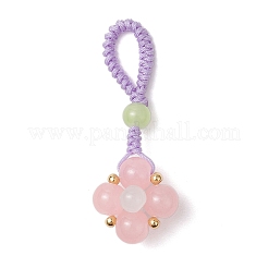 Décorations de pendentifs en verre imitation jade tissé avec peinture cuite&nbsp;HJEW-JM03148-03