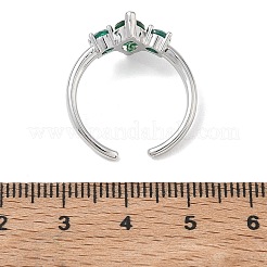 Anelli aperti con polsino in ottone micro pavé di zirconi cubici per donna&nbsp;RJEW-L343-14P-06