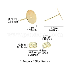 20 pz. 304 acciaio inossidabile per orecchini a bottone&nbsp;STAS-YW0001-42B