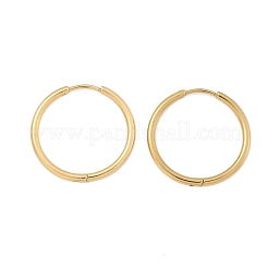 Серьги-кольца Huggie Hoop из нержавеющей стали 304 с ионным покрытием (IP)&nbsp;LS-EJEW-F111A-25mm-G