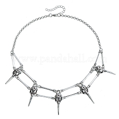 Vintage-Gothic-Halsketten mit Rabenschädel aus einer Legierung für Damen&nbsp;WGB02EE-01