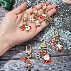 Décorations de pendentif en alliage d'émail de noël&nbsp;HJEW-YW00048-01