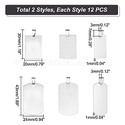 24 pz 2 pendenti in acciaio inossidabile stile 201&nbsp;STAS-UN0044-18