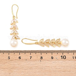 Серьги-подвески из латуни с микропаве из прозрачных кубических цирконий&nbsp;EJEW-C172-03G