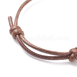 Bracciale in cordoncino di perline con disco occhio di tigre naturale&nbsp;BJEW-JB07686-04
