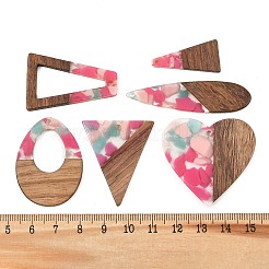 Colgantes de madera de nogal y resina transparente&nbsp;WD-CBA583A-26